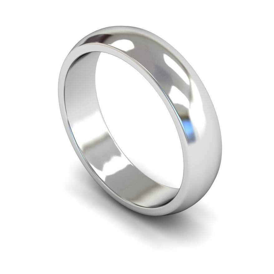 9ct 5mm Medium D Shape Wedding Ring (5Gmd-9w)