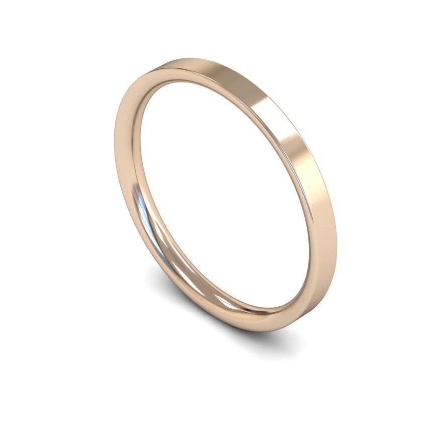 9ct 2mm Light Flat Court Wedding Ring (2Lle-9r)