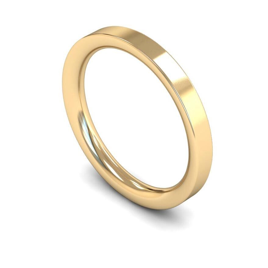 9ct 2.5mm Heavy Flat Court Wedding Ring (2.5Lhe-9y)