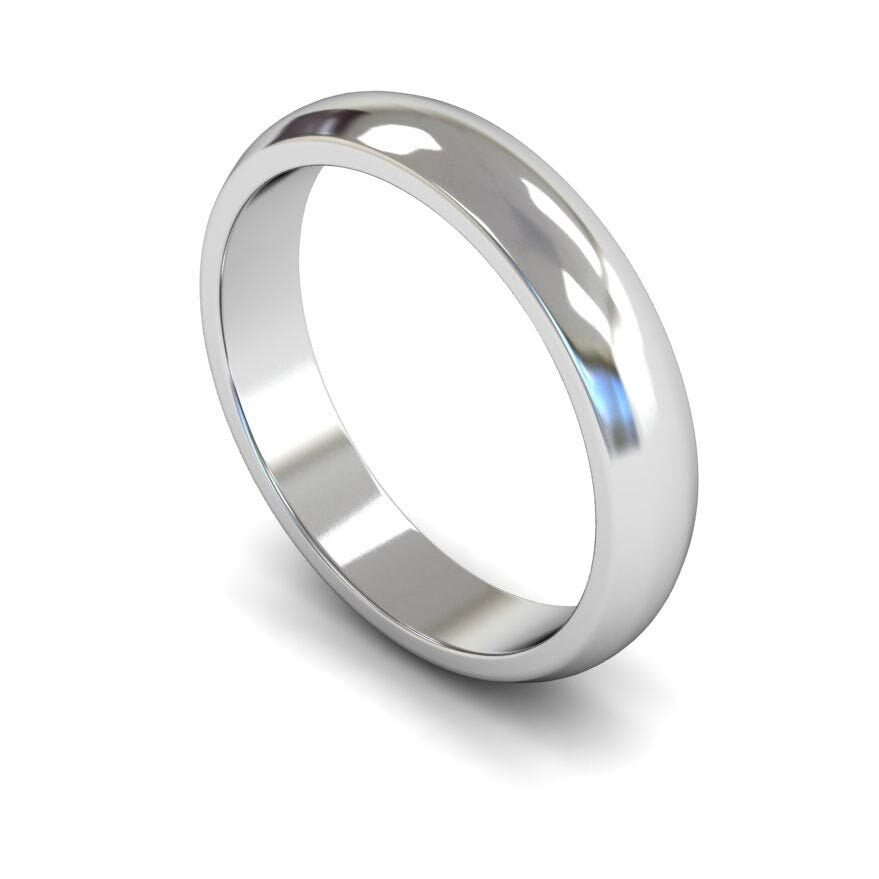 9ct 4mm Medium D Shape Wedding Ring (4Lmd-9w)