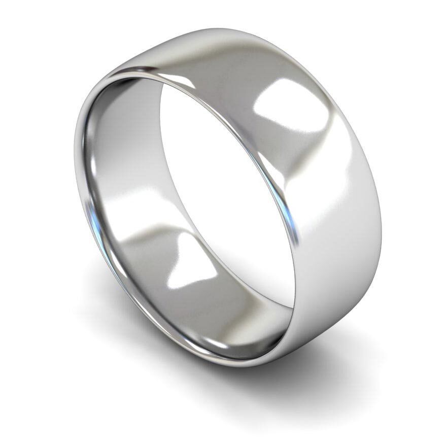 9ct 8mm Light Soft Court Wedding Ring (8Gls-9w)