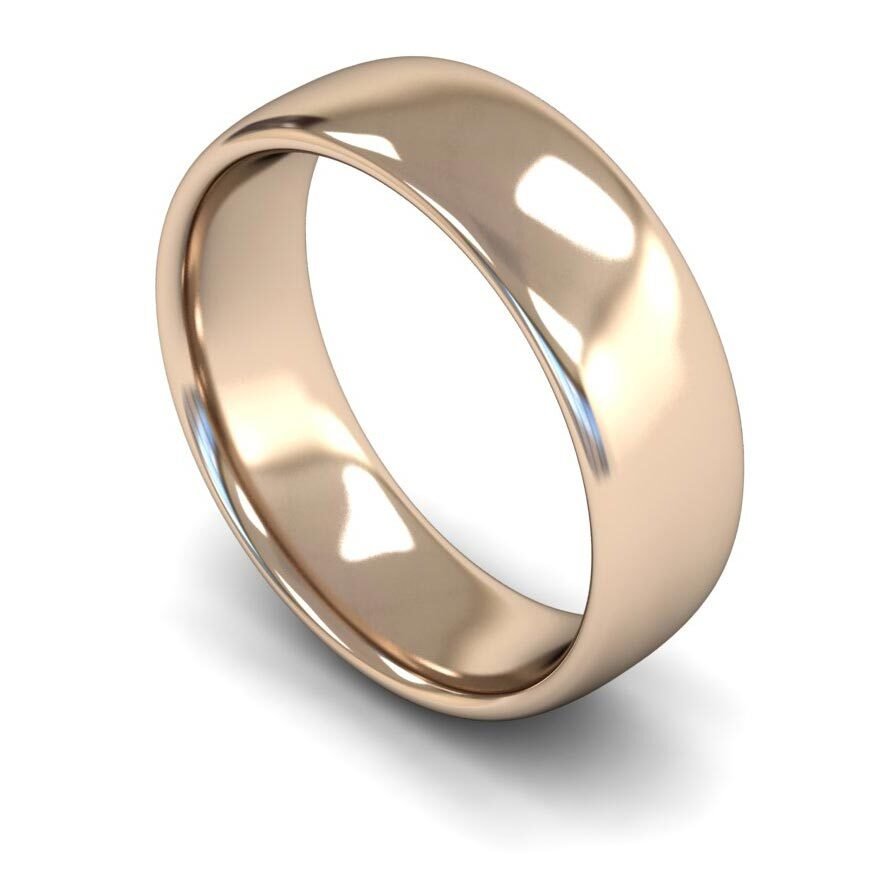 9ct 7mm Medium Soft Court Wedding Ring (7Gms-9r)