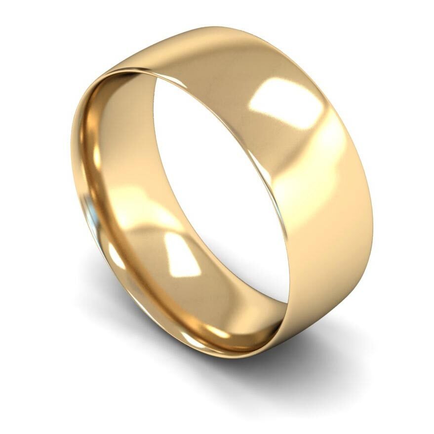 9ct 8mm Light Court Wedding Ring (8Glc-9y)