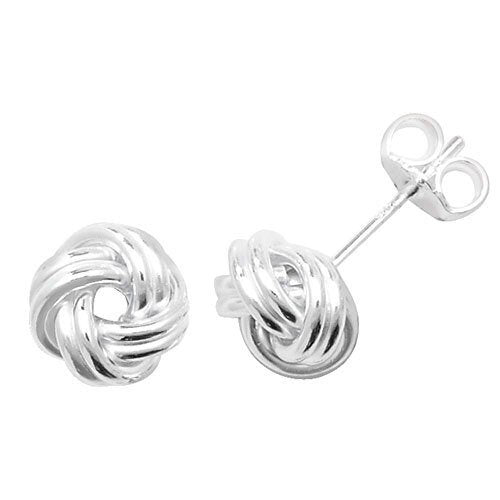 Silver Knot Stud Earrings (G5846)