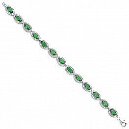 Silver Stone Set Bracelet (Sbr0344)