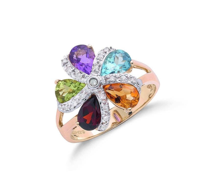 Multi Stone & Diamond Ring (Dr0428)