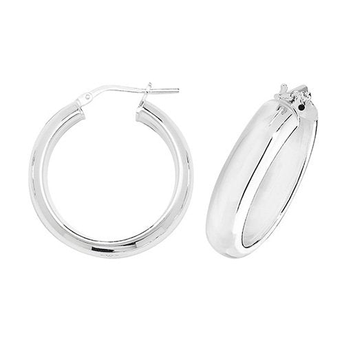 Silver Satin Finish Creole Earrings (G51117-12)