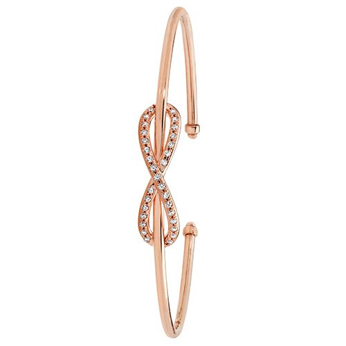 9ct Rose Gold Cubic Zirconia Bangle