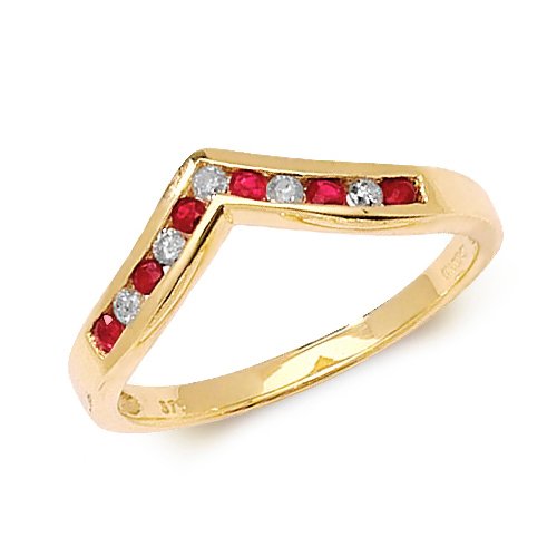 Ruby & Diamond Wishbone Ring (Rd268r)