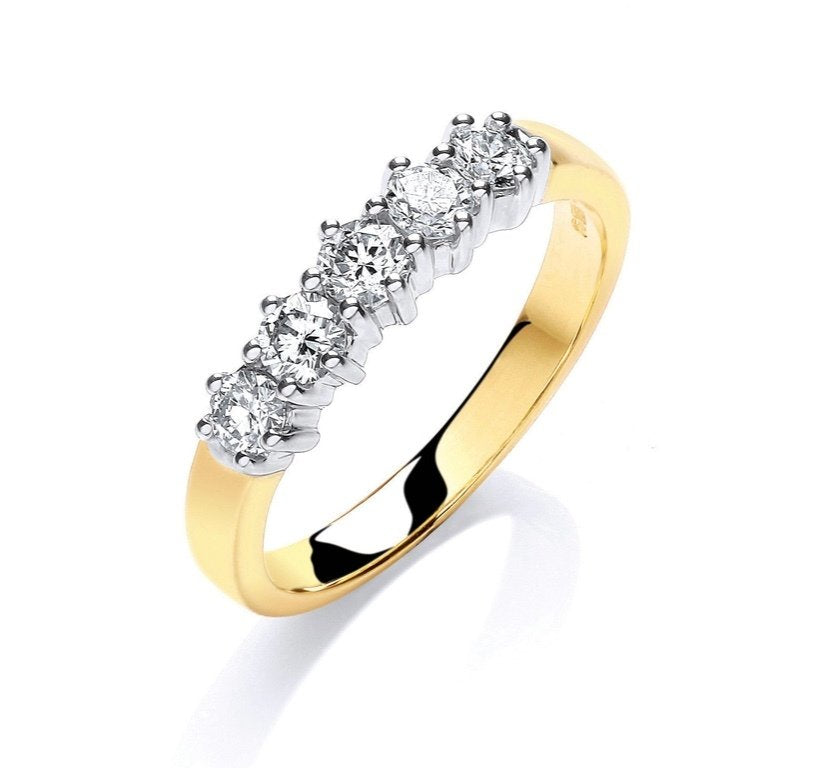 HALF PRICE! .50ct Five Stone Diamond Eternity Ring (.50ct)