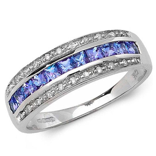 Tanzanite & Diamond Eternity Ring (Rd267w)