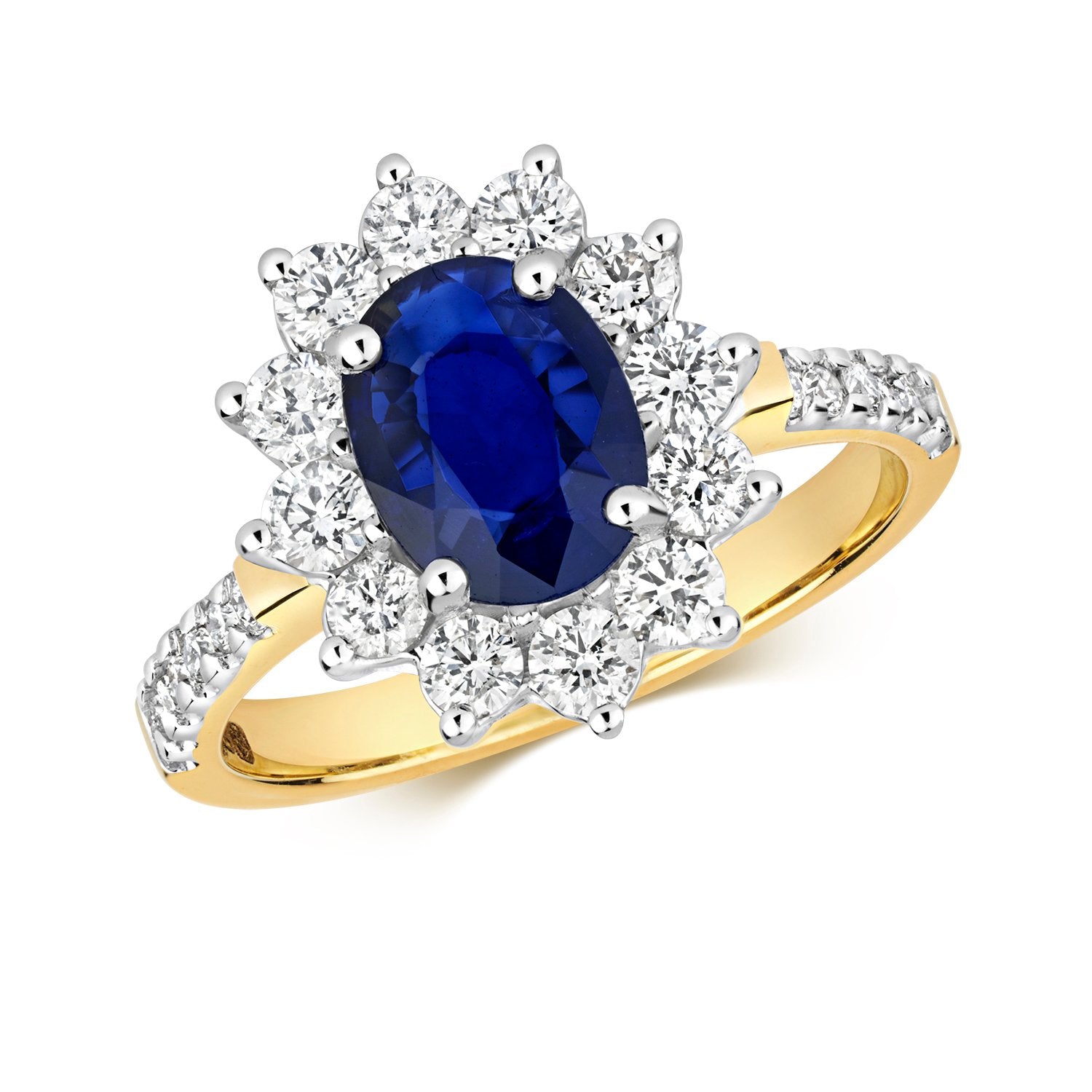 Sapphire & Diamond Cluster Ring (Rd283s)