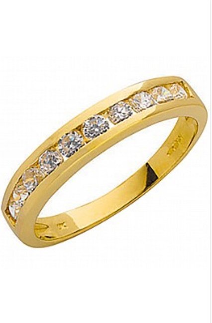 9ct Gold Channel Set Cubic Zirconia Eternity Ring (R0617)