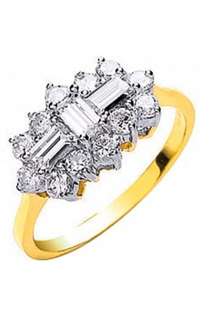 9ct Gold Cubic Zirconia Cluster Ring (R0621)
