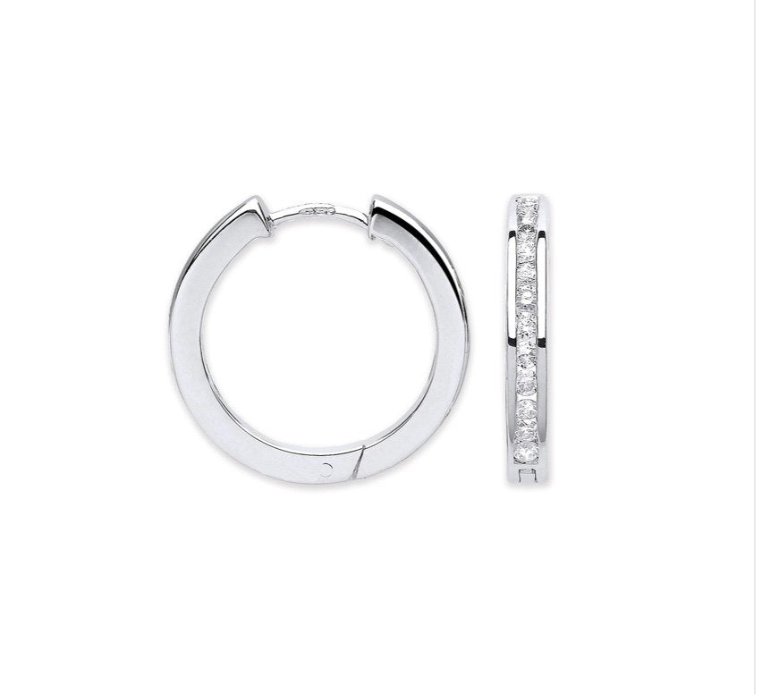 White Gold Hoop Earrings
