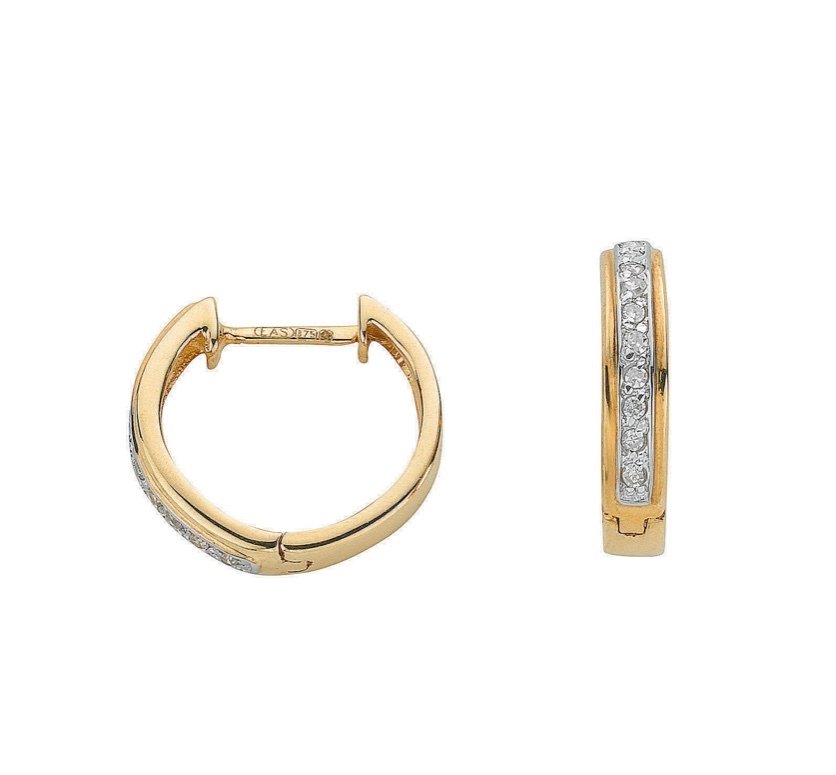 Yellow Gold Diamond Huggie Earrings