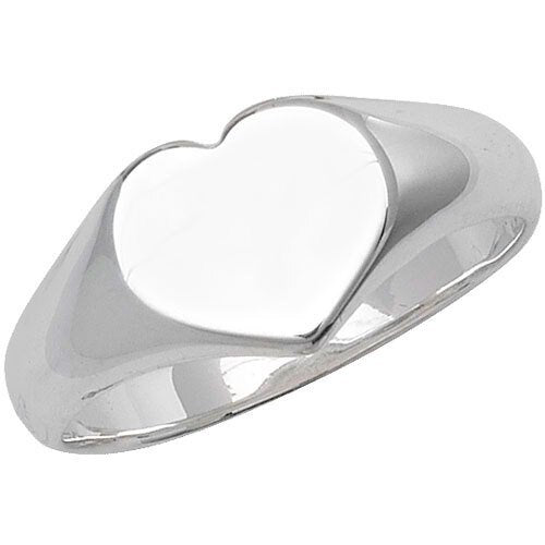 Silver Heart Signet Ring (G7397)