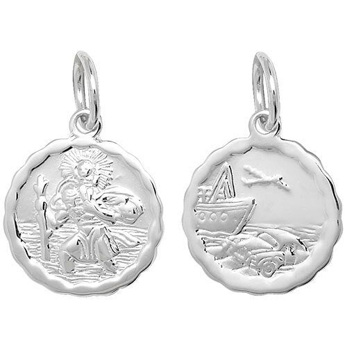 Silver Two Sided St Christopher Pendant (6779)