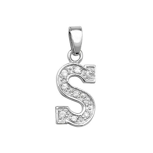 Silver Cubic Zirconia Initial (G6124)