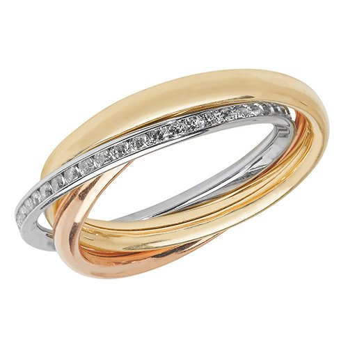 9ct Multi Coloured Gold Cubic Zirconia Ring (Rn943)