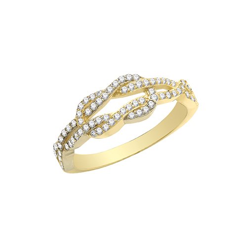 9ct Gold Cubic Zirconia knot Ring (Rn947)