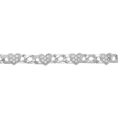 Silver C/Z Heart Baby Bracelet (G2133-06)