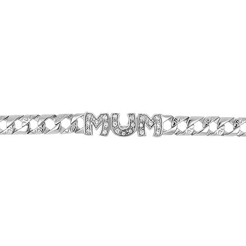 Silver Curb C/Z MUM Bracelet