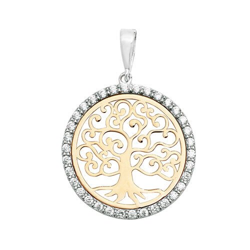 9ct Cubic Zirconia Tree of Life Pendant