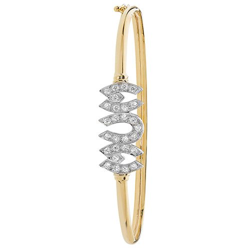 9ct Gold C/Z MUM Bangle