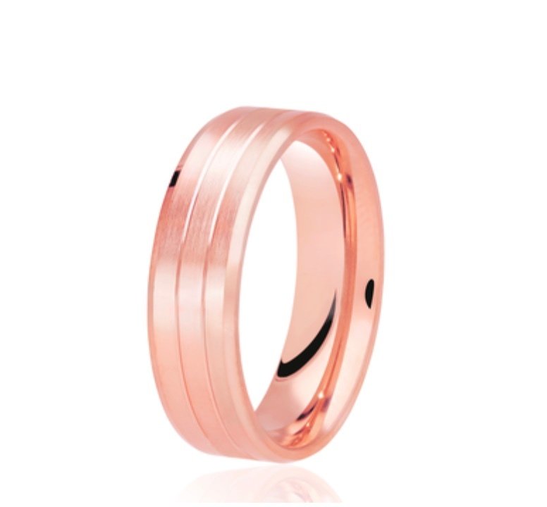 9ct Diamond Cut Satin Finish Flat Court 6mm Wedding Ring(Dc103b)