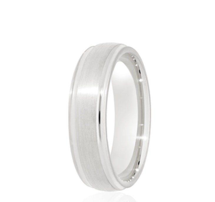 9ct Brushed Centre Court Wedding Ring