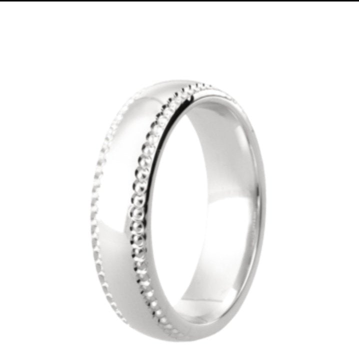 9ct Polished & Diamond Cut Court Wedding Ring (Dc116)