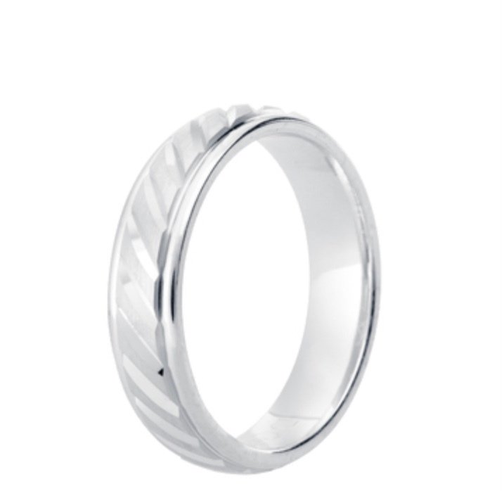 9ct Brushed Matt Court 6mm Wedding Ring (DC126)