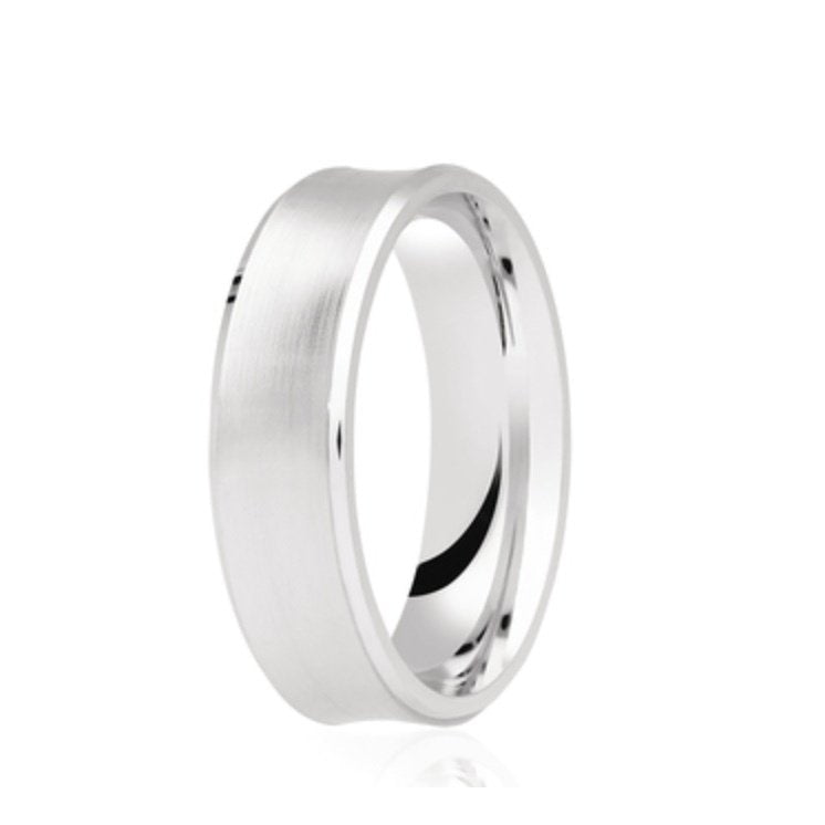 9ct Brushed Concave Court Wedding Ring (Dc139bc)