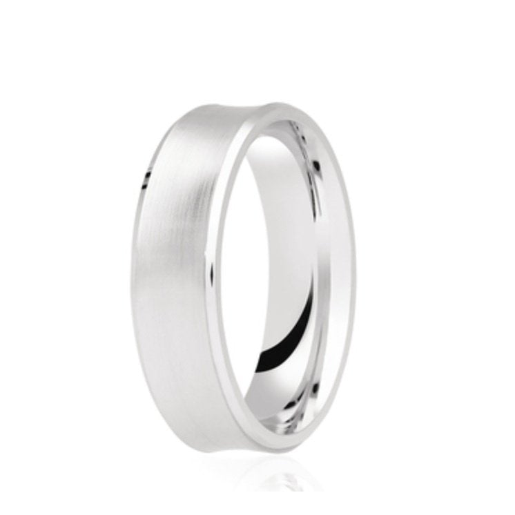 9ct Brushed Concave Court 6mm Wedding Ring (DC139bc)