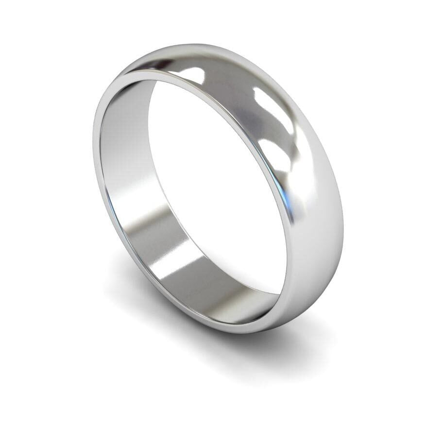 9ct 5mm Light D Shape Wedding Ring