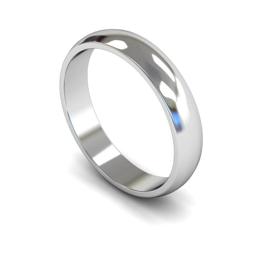 9ct 4mm Light D Shape Wedding Ring