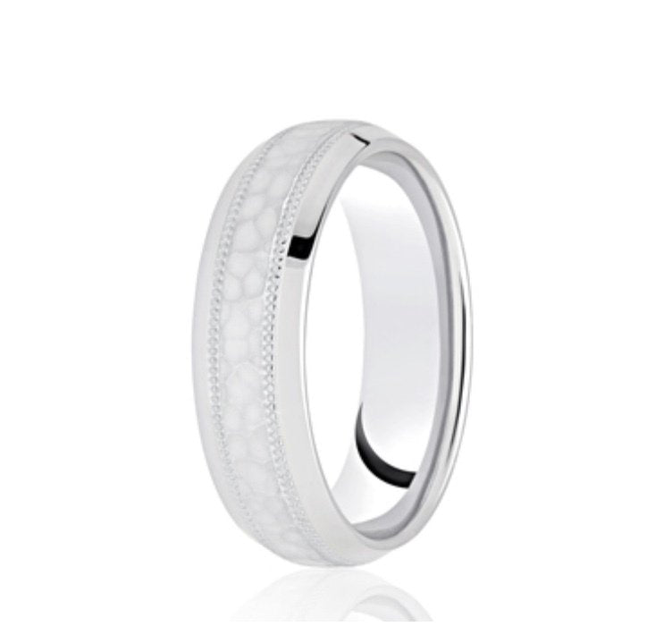9ct Brushed Pattern Court 6mm Wedding Ring (DC172)