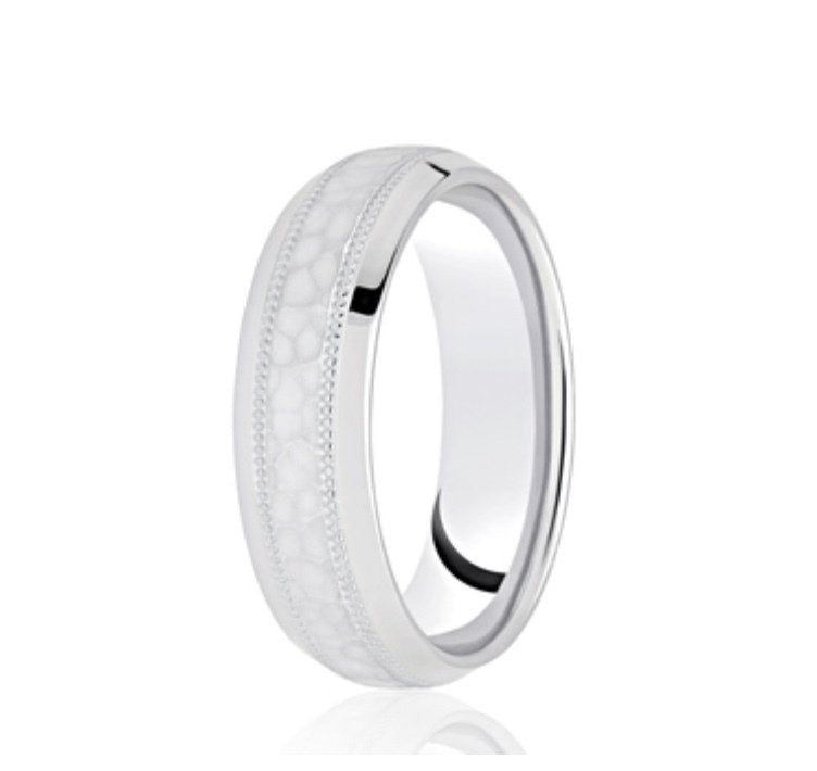 9ct Brushed Pattern Court Wedding Ring