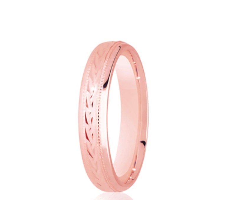 9ct Fine Millgrain Court  5mm Wedding Ring (Dc153)