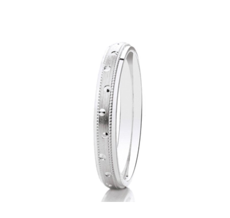 9ct Brushed Finish Court 3mm Wedding Ring (Ar504)