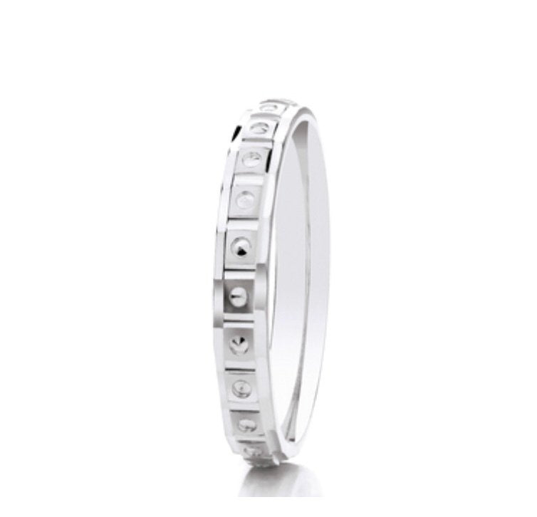 9ct Diamond Cut Court 3mm Wedding Ring (AR508)