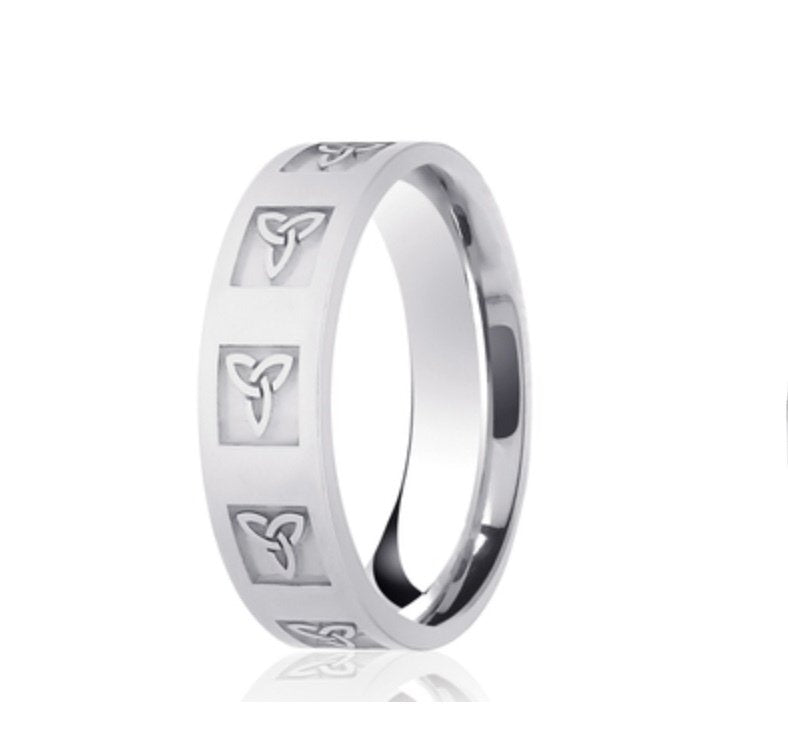 9ct Celtic Flat Court 6mm Wedding Ring (L106)