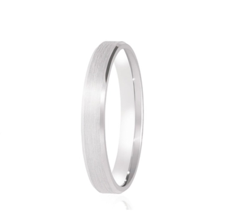 9ct Brushed Finish Flat Court 4mm Wedding Ring (DC163)