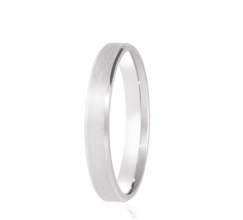 9ct Brushed Finish Flat Court Wedding Ring