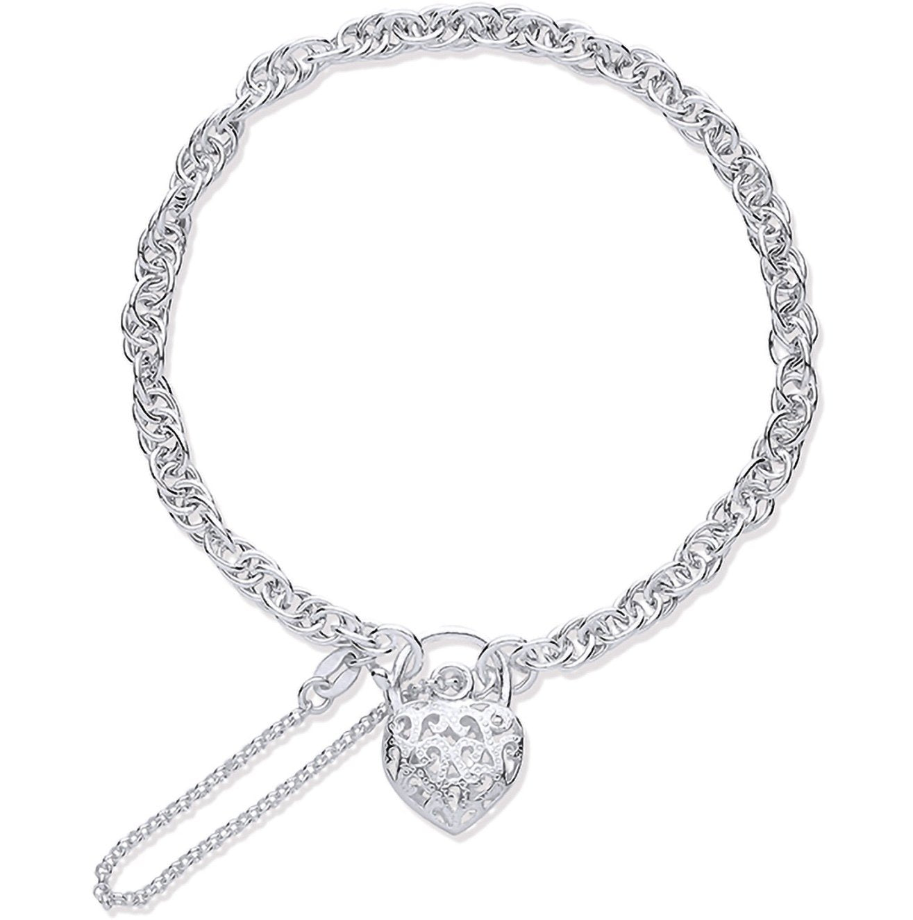 Silver Fancy Bracelet with Padlock