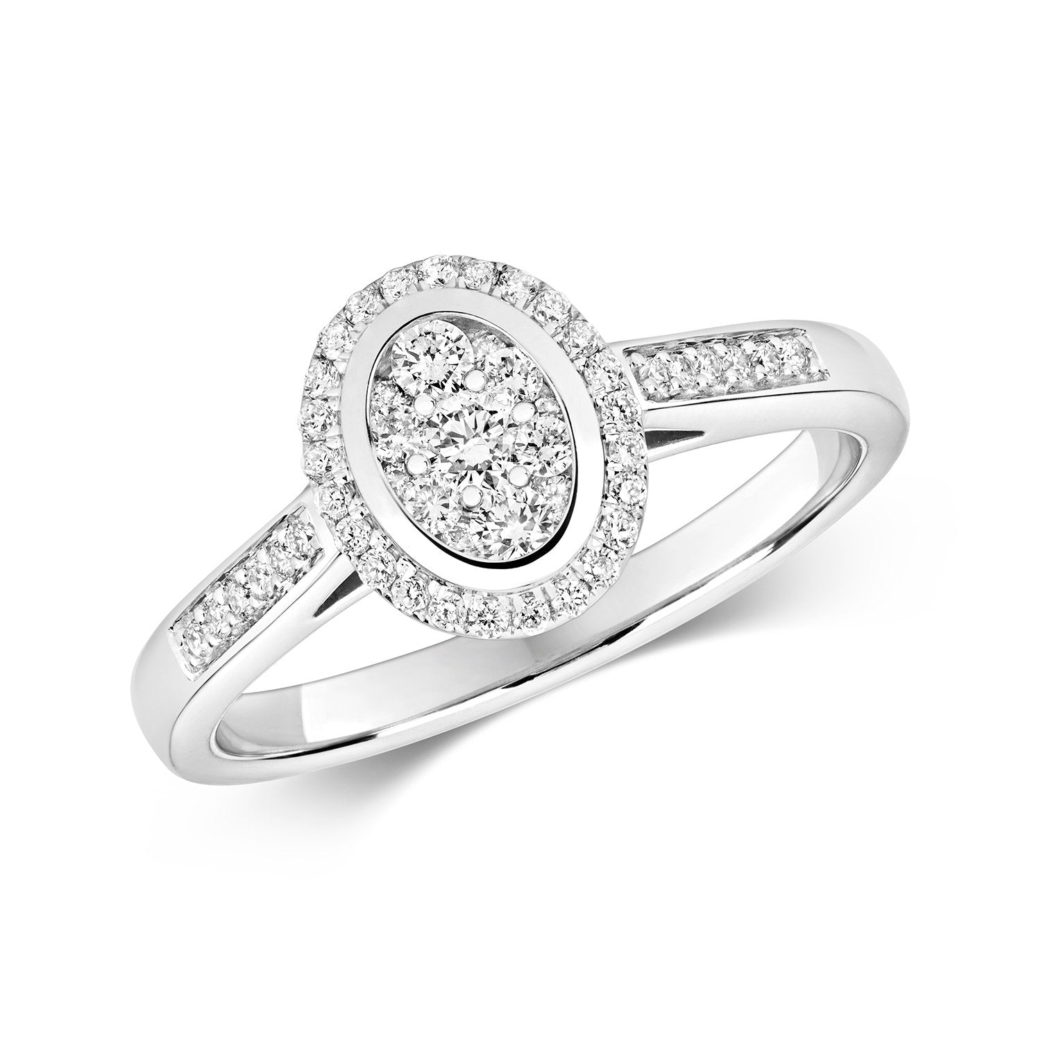 Oval Diamond Halo Ring