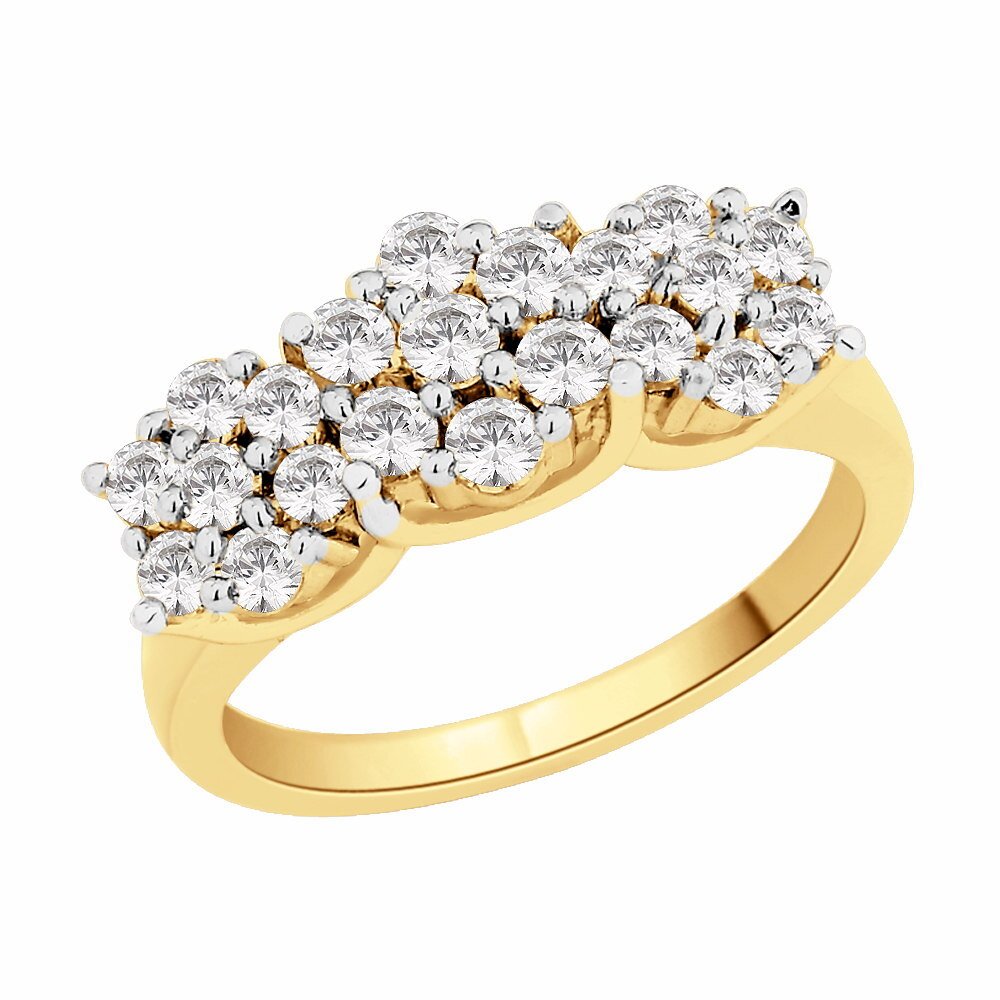 1.03ct Three Stone Diamond Cluster Ring