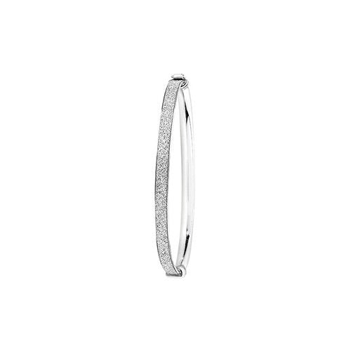 Silver Oval Moondust Baby Bangle