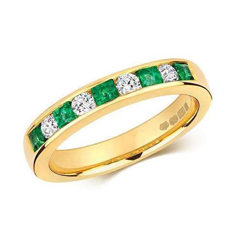 Emerald & Diamond Eternity Ring (Rd407e)